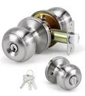 Pack Door Knobs Loqron Keyed Alike Entry Satin Nickel Round ET-B6006-4 New. Price: $29.95.