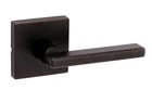 Kwikset 155MIL Sqt 11P Milan Square Rosette Privacy Door Lever In Aged Bronze Open. Price: $29.99.