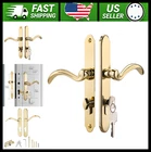 Pella Storm Door Handle Set With Key Lock Cylinder, Polished Gold New. Price: $150.99.