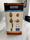 Schlage Plymouth Bright Brass Single Cylinder Door Handleset With Flair New. Price: $80.00.