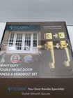 Ticonn Heavy Duty Double Front Door Handle & Deadbolt Set Open. Price: $72.00.