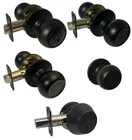 House Guard Matte Black Round Door Locks Knobs Keyed Privacy Passage Deadbolt New. Price: $13.95.