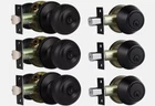 3 Pack Keyed Entry Door Knobs & Single Cylinder Deadbolt Lock Combo Set New. Price: $53.99.